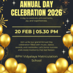 Gold Dynamic Annual Day Celebration Invitation